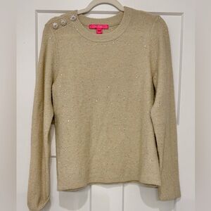 Lilly Pulitzer Morgen Sequin Sweater in Coconut Metallic size Large